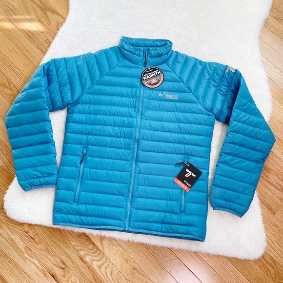 Columbia Men's Alpha Trail Down Jacket, 3D Thermal Reflective, Blue, Medium - Picture 1 of 10